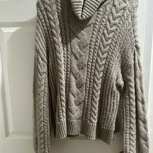 Gentle Fawn - Cozy Cable Knit Sweater - Gray
